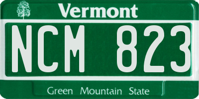 VT license plate NCM823