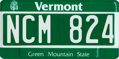 VT license plate NCM824
