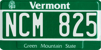 VT license plate NCM825