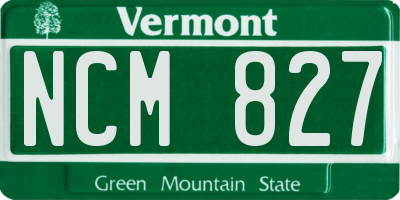 VT license plate NCM827