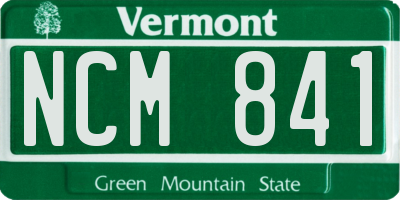 VT license plate NCM841