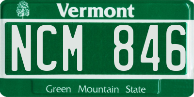 VT license plate NCM846