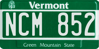 VT license plate NCM852