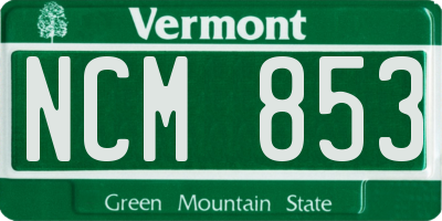 VT license plate NCM853