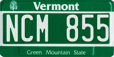 VT license plate NCM855
