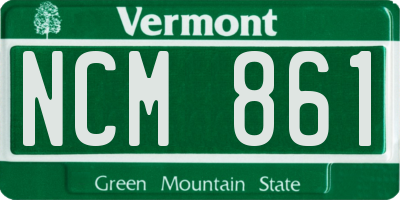 VT license plate NCM861
