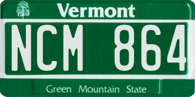 VT license plate NCM864