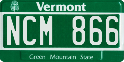 VT license plate NCM866