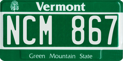 VT license plate NCM867