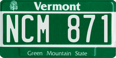 VT license plate NCM871