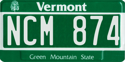 VT license plate NCM874
