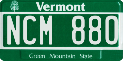 VT license plate NCM880