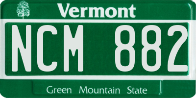 VT license plate NCM882