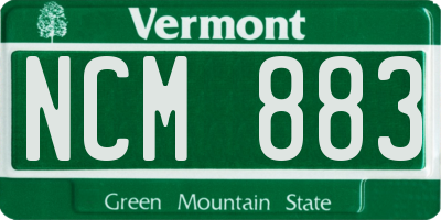 VT license plate NCM883