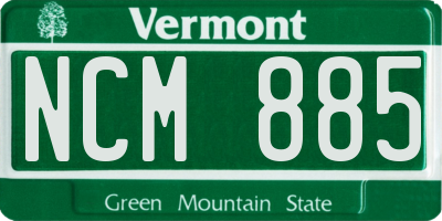VT license plate NCM885