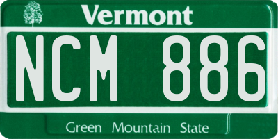 VT license plate NCM886