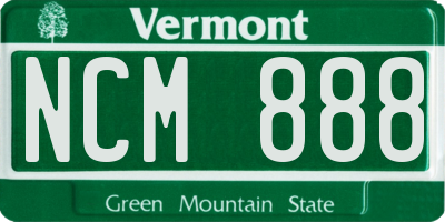 VT license plate NCM888