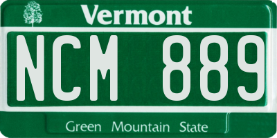 VT license plate NCM889