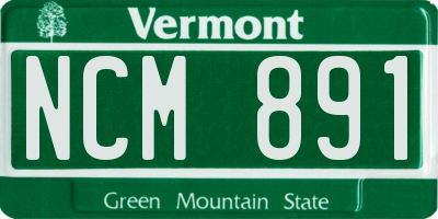 VT license plate NCM891