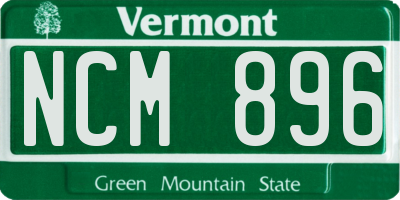 VT license plate NCM896