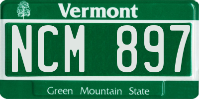 VT license plate NCM897