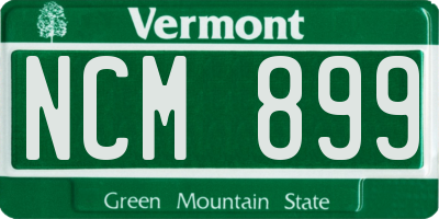 VT license plate NCM899