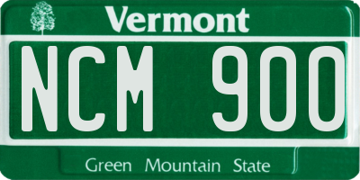 VT license plate NCM900
