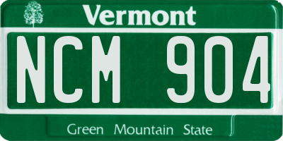 VT license plate NCM904
