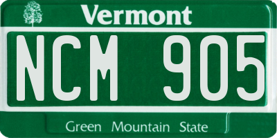 VT license plate NCM905