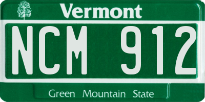 VT license plate NCM912