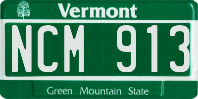 VT license plate NCM913