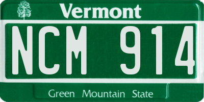 VT license plate NCM914