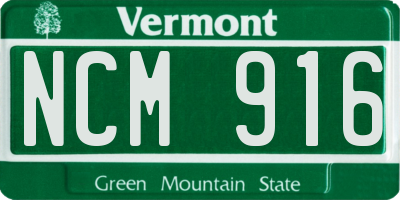 VT license plate NCM916