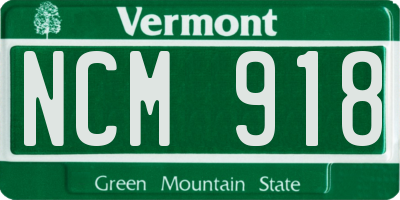VT license plate NCM918
