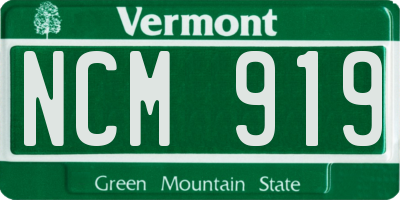 VT license plate NCM919