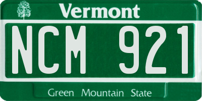 VT license plate NCM921