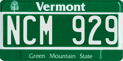 VT license plate NCM929