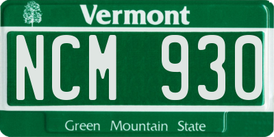 VT license plate NCM930