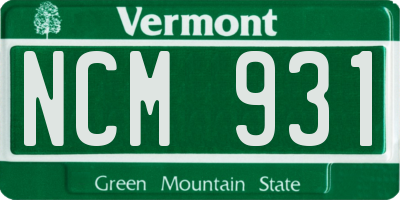 VT license plate NCM931