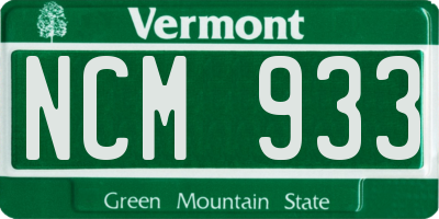VT license plate NCM933