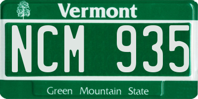 VT license plate NCM935