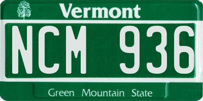 VT license plate NCM936
