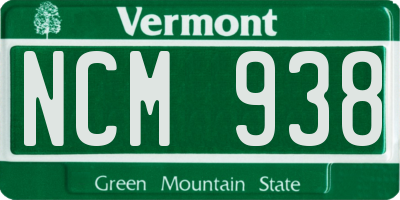 VT license plate NCM938