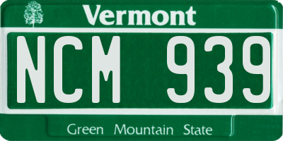 VT license plate NCM939