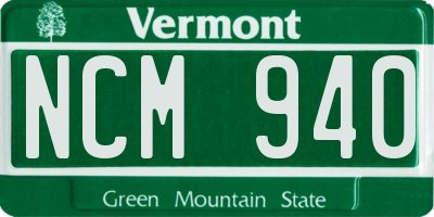 VT license plate NCM940