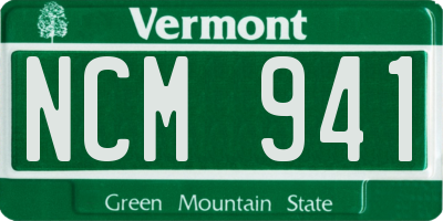 VT license plate NCM941