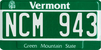 VT license plate NCM943