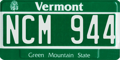 VT license plate NCM944
