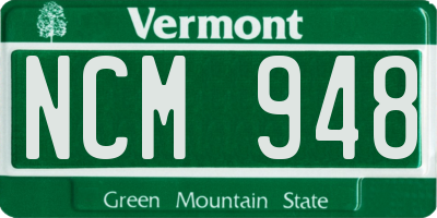 VT license plate NCM948