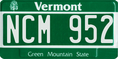 VT license plate NCM952